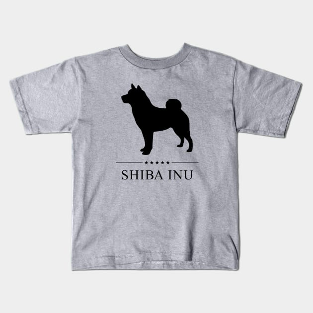 Shiba Inu Black Silhouette Kids T-Shirt by millersye